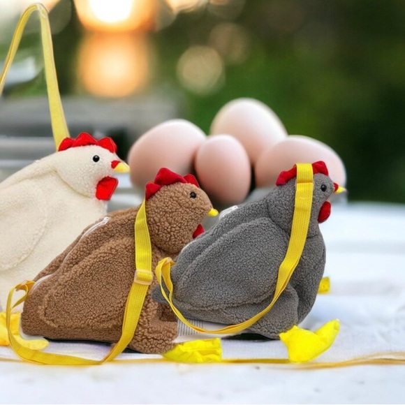 CHICKEN EASTER BASKET bag in chicken box, easter basket, chicken coup,egg basket - Picture 2 of 5